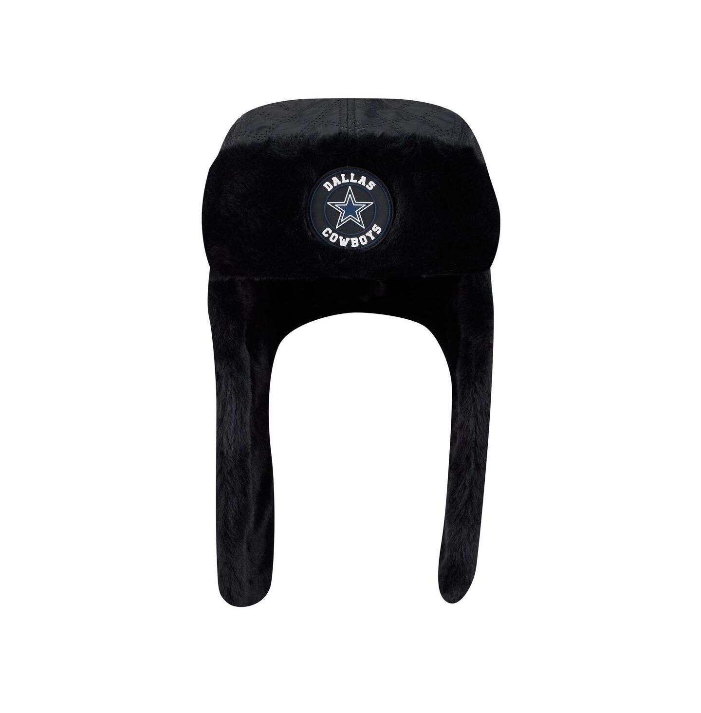 Мужской головной убор New Era Black Dallas Cowboys Quilted Trapper Hat — фото 2