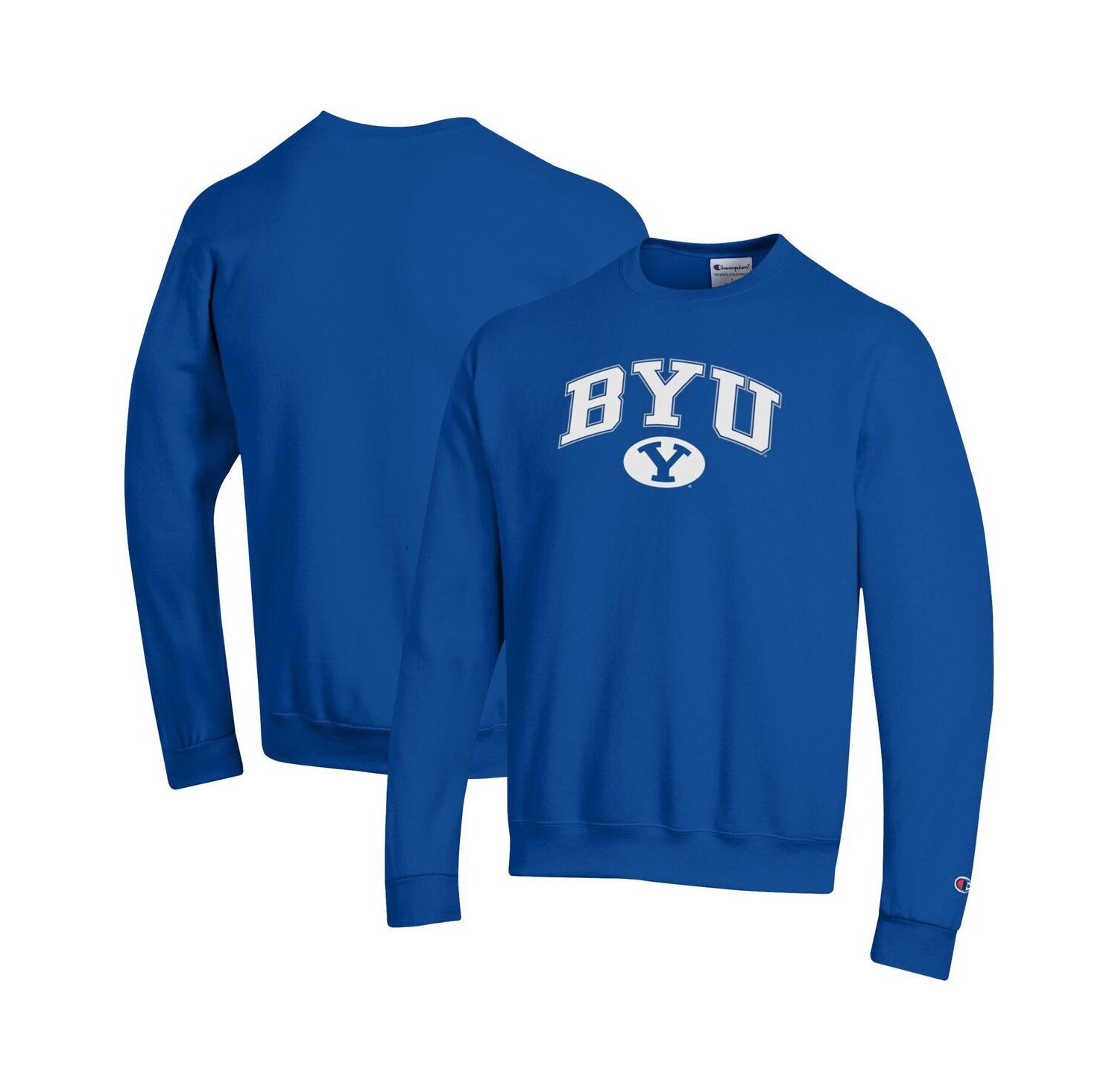 Men's Royal BYU Cougars Arch Over Logo Pullover Sweatshirt