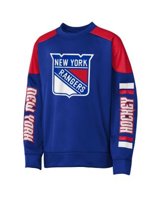 Big Boys and Girls Mika Zibanejad Blue New York Rangers Best Defense Name Number Crewneck Sweatshirt