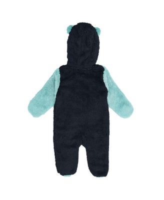 Newborn Navy Seattle Kraken Stay Napping Fleece Bunting Full-Zip Hooded Sleeper