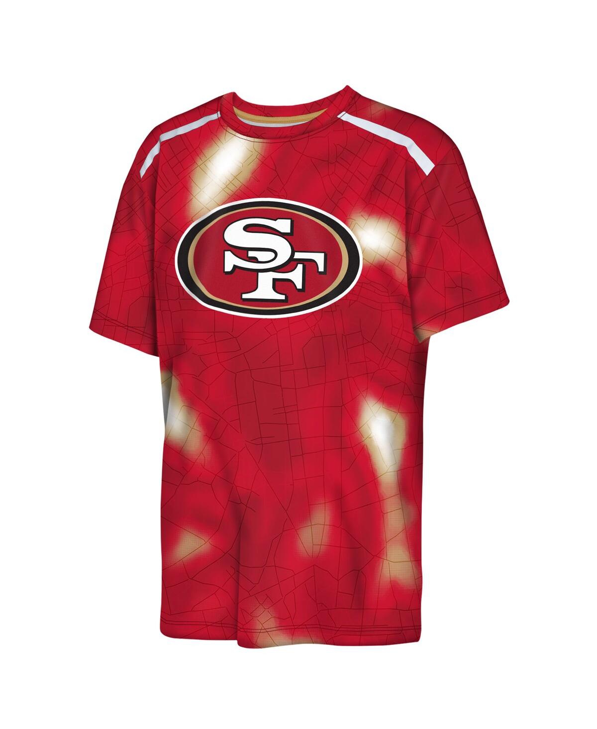 Outerstuff Big Boys And Girls Scarlet San Francisco 49ers End Zone Dri-tek T-shirt In Red