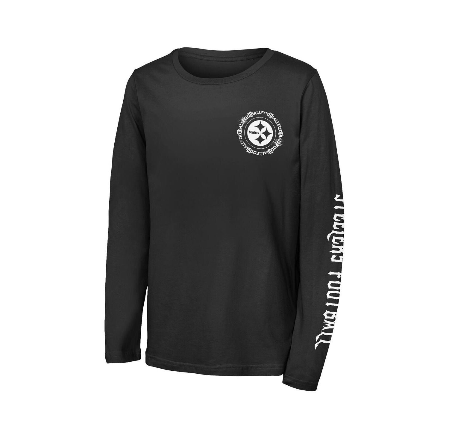 Big Boys and Girls Black Pittsburgh Steelers Rumble Long Sleeve T-Shirt