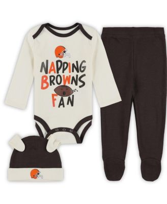 Outerstuff - Baby Boys and Girls 3-Pack Cleveland Browns Little Champ Bodysuit Set
