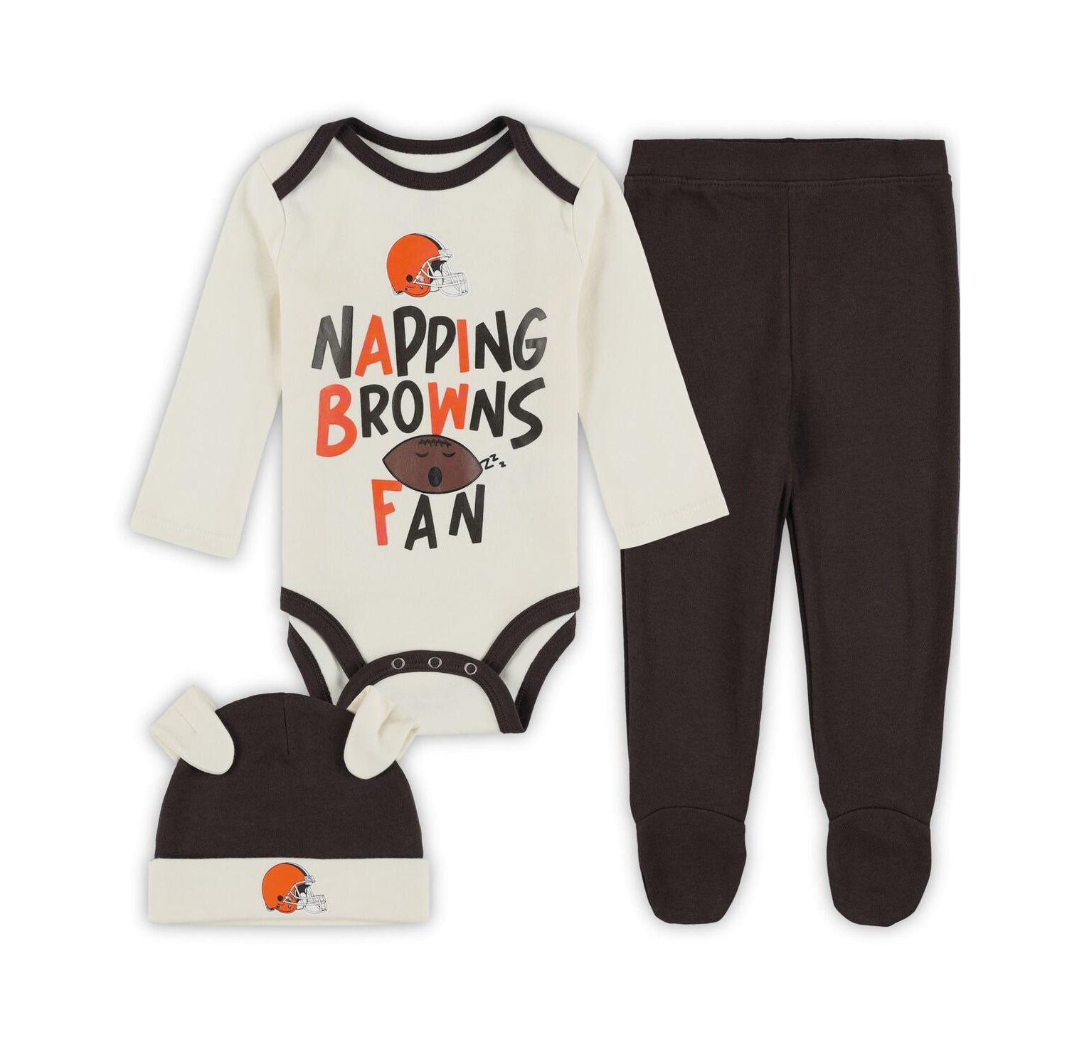Baby Boys and Girls 3-Pack Cleveland Browns Little Champ Bodysuit Set