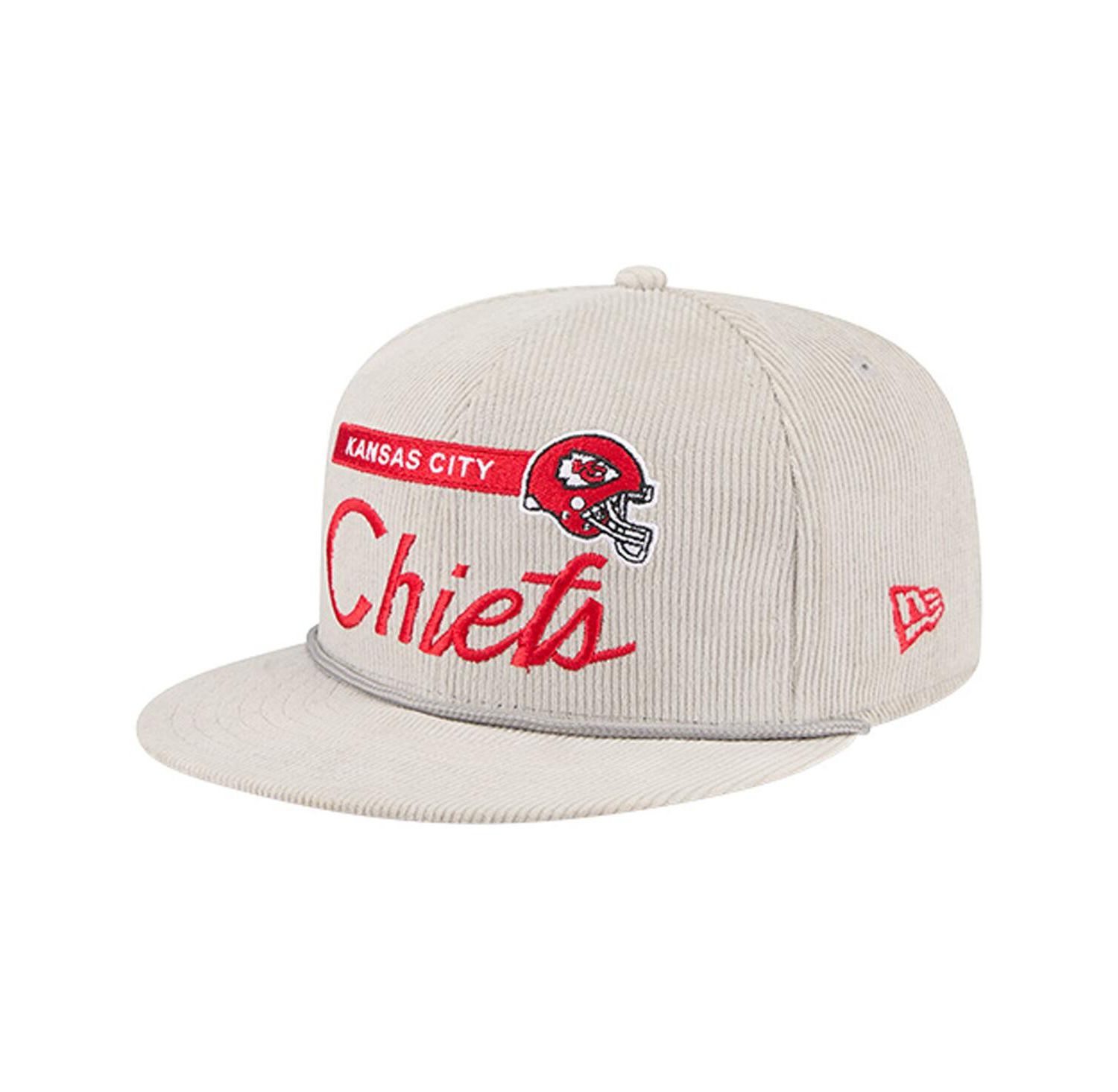 Men's Gray Kansas City Chiefs Cord Rope Corduroy 9FIFTY Snapback Hat