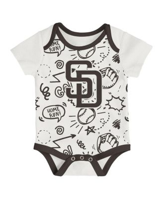Newborn 3-Pack San Diego Padres All Day Play Bodysuit Set