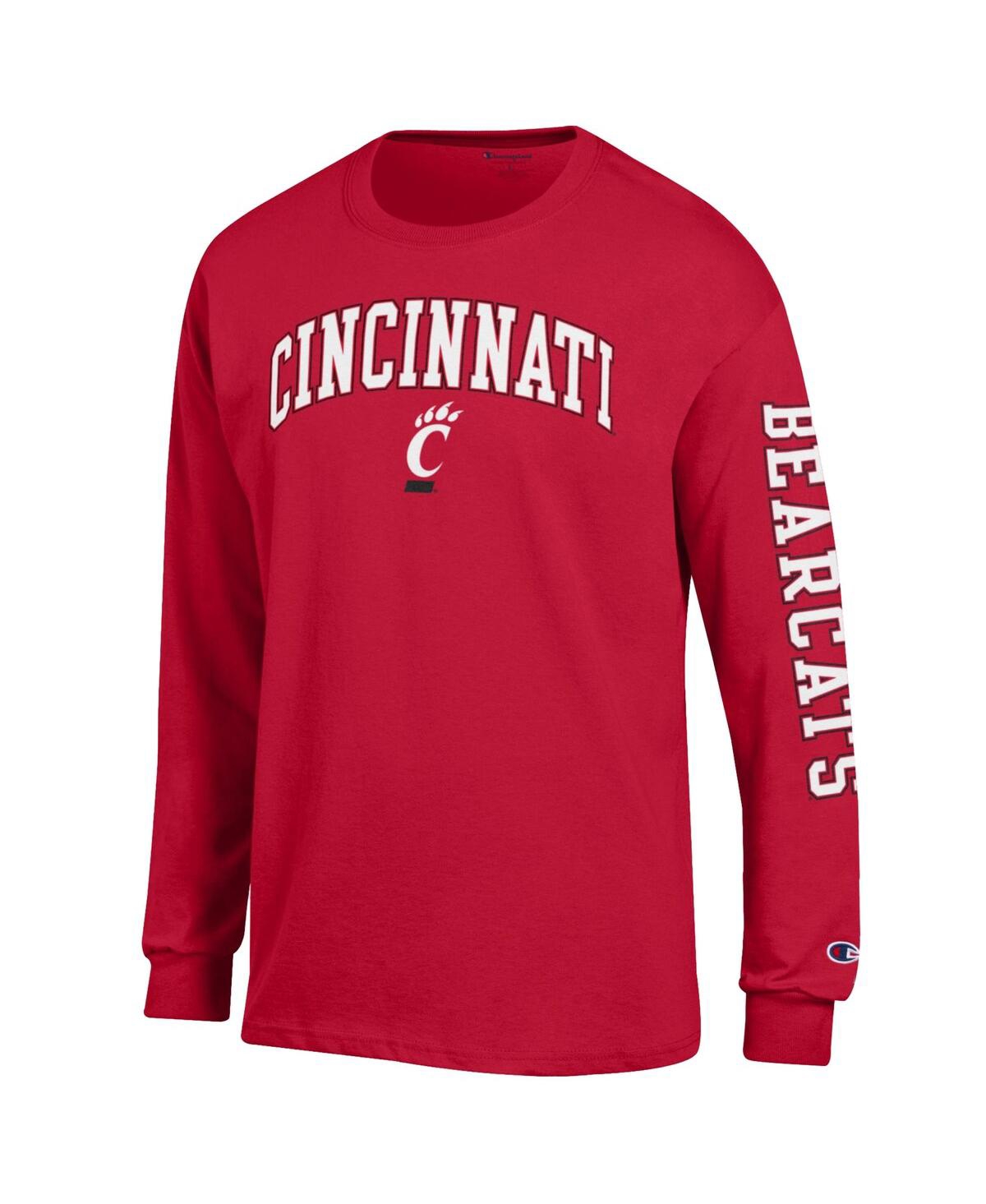 Champion Men's Red Cincinnati Bearcats Arch Over Logo 2-Hit Long Sleeve T-Shirt