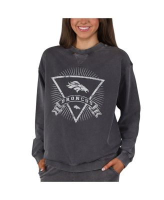 Concepts Sport - Women's Charcoal Denver Broncos Boxy Mist French Terry Long Sleeve Top
