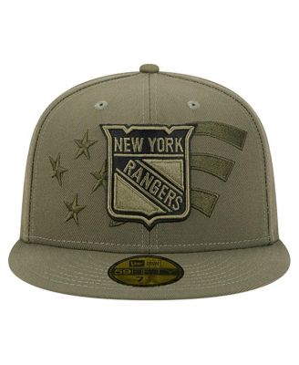 Men's Olive New York Rangers Military Appreciation Flag 59FIFTY Fitted Hat
