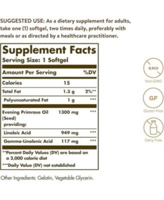 Evening Primrose Oil ,1300 mg ,60 Soft Gels