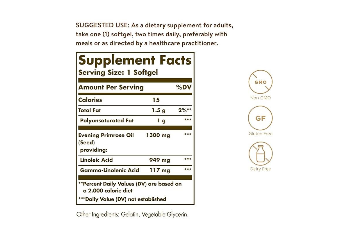 Solgar Evening Primrose Oil ,1300 mg ,60 Soft Gels