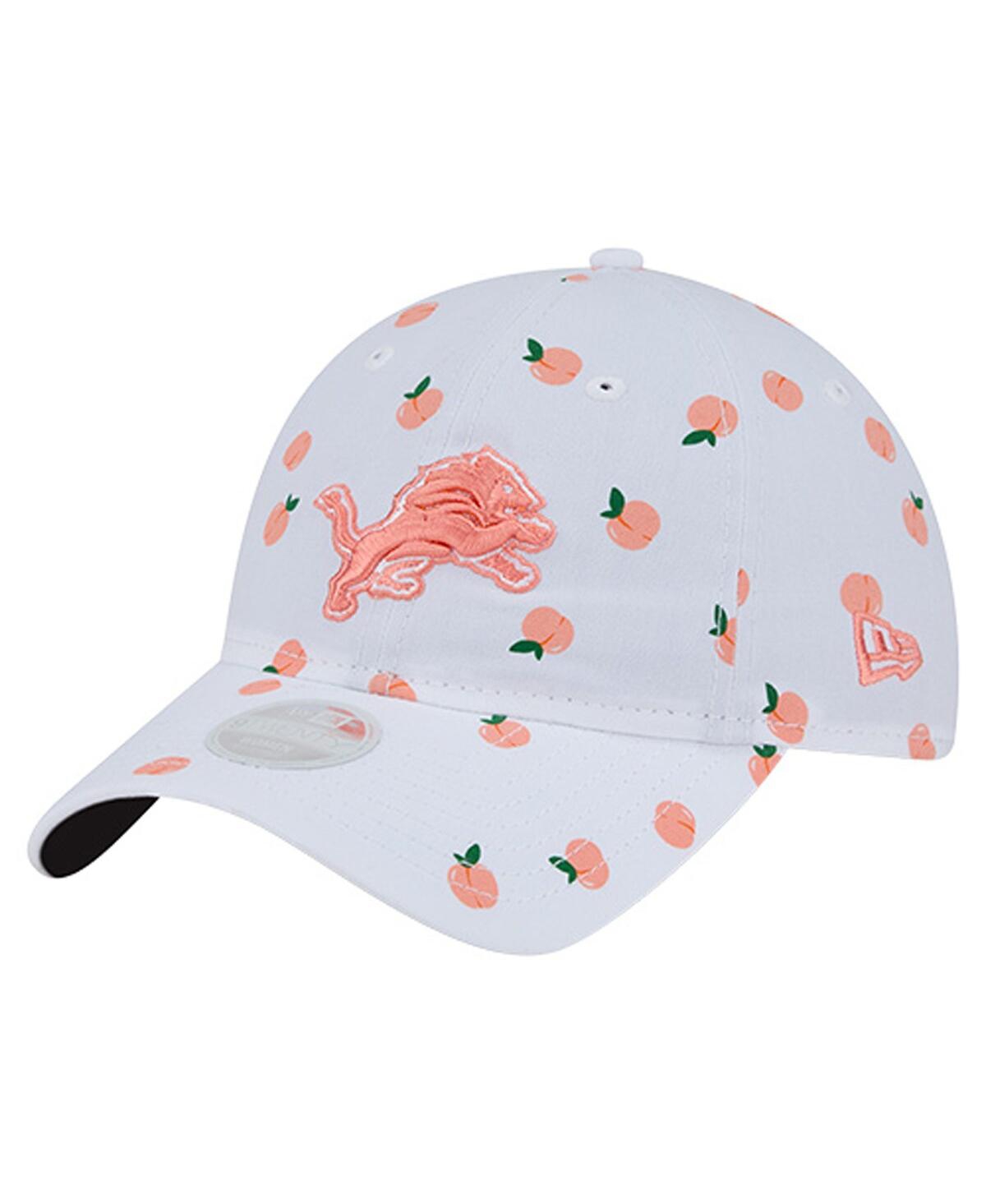 New Era Women's White Detroit Lions Fruit Pattern 9twenty Adjustable Hat In Blue