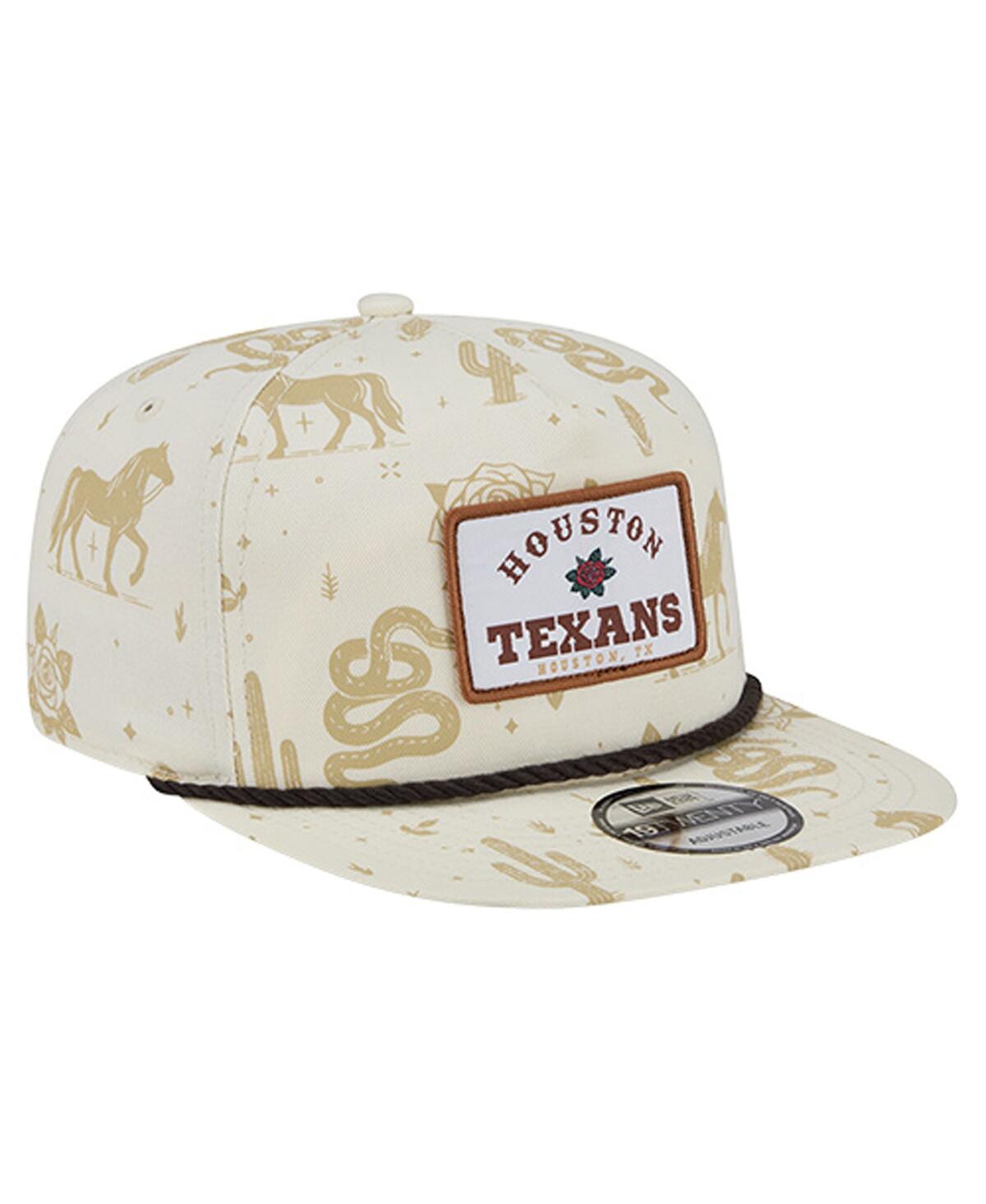 New Era Men's Cream Houston Texans Desert Rose 19twenty Adjustable Hat In Neutral