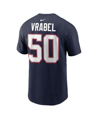 Men's Mike Vrabel Navy New England Patriots Retired Player Name Number T-Shirt