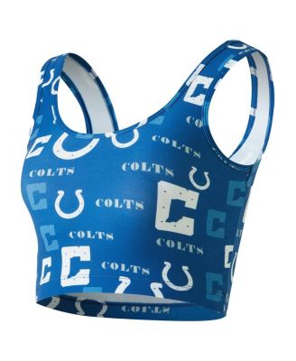 Women's Royal Indianapolis Colts Mosaic Allover Print Bralette