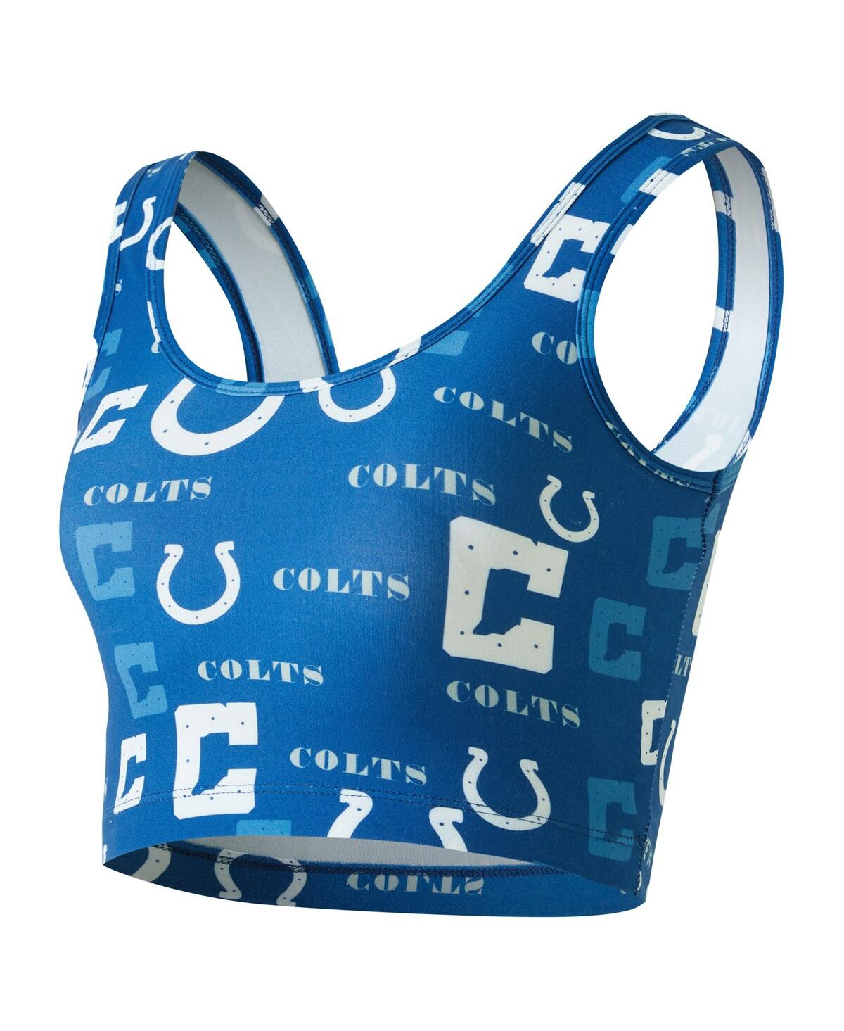 Concepts Sport Women's Royal Indianapolis Colts Mosaic Allover Print Bralette In Blue