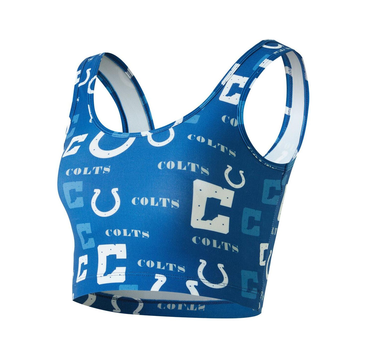 Women's Royal Indianapolis Colts Mosaic Allover Print Bralette