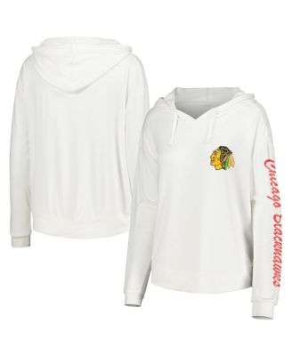 Concepts Sport - Women's White Chicago Blackhawks Accord Hacci Long Sleeve Hoodie Top