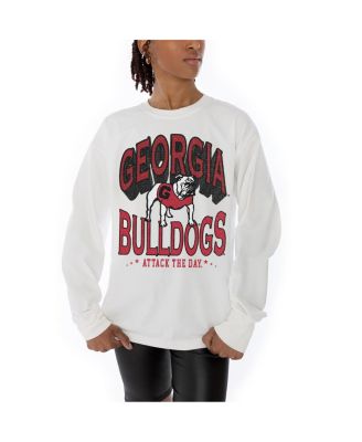 Women's White Georgia Bulldogs Midweight Oversized Long Sleeve T-Shirt