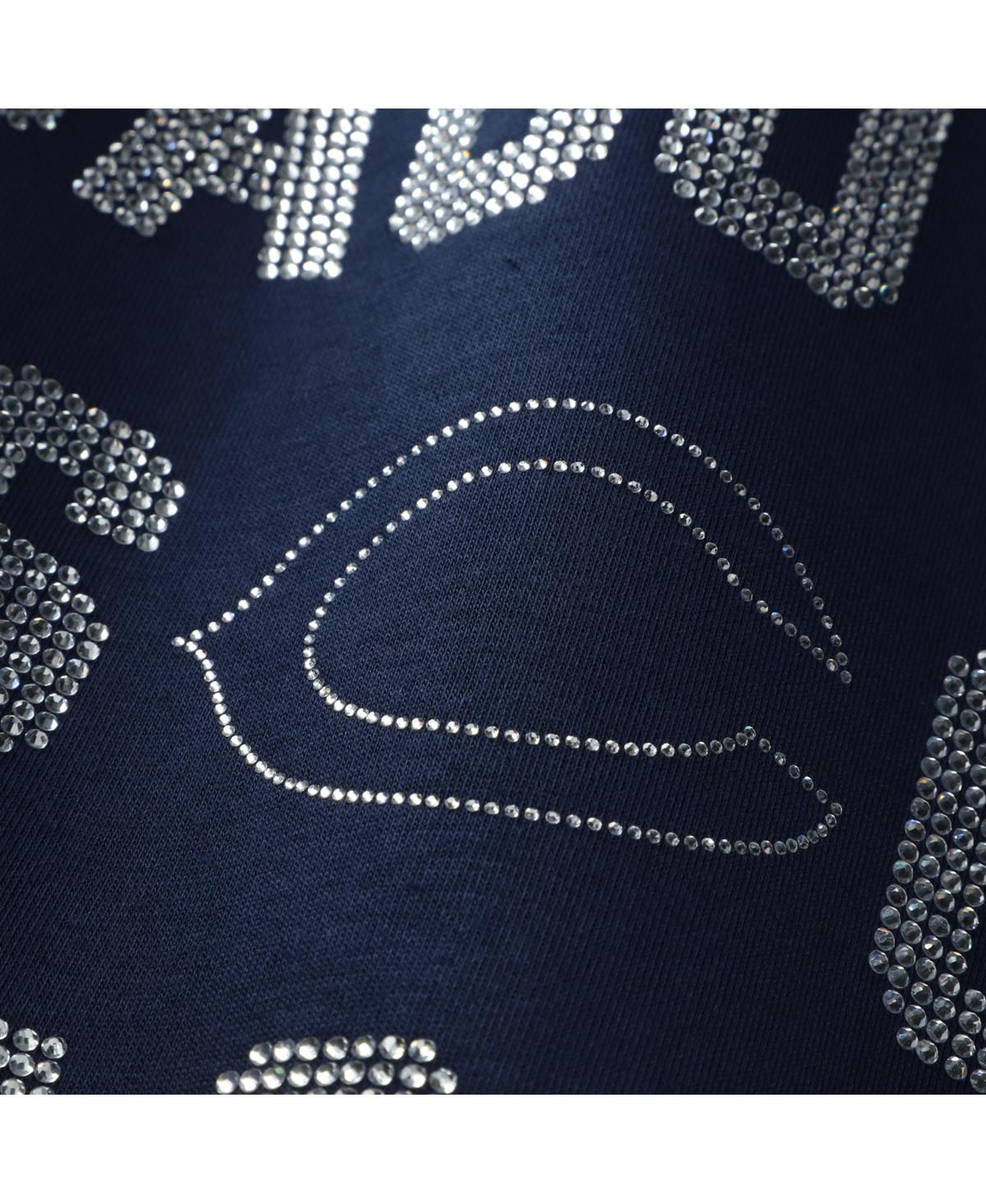 Gameday Couture Women's Navy Chicago Bears Oversized Hype Era Rhinestone Text Sweatshirt In Blue