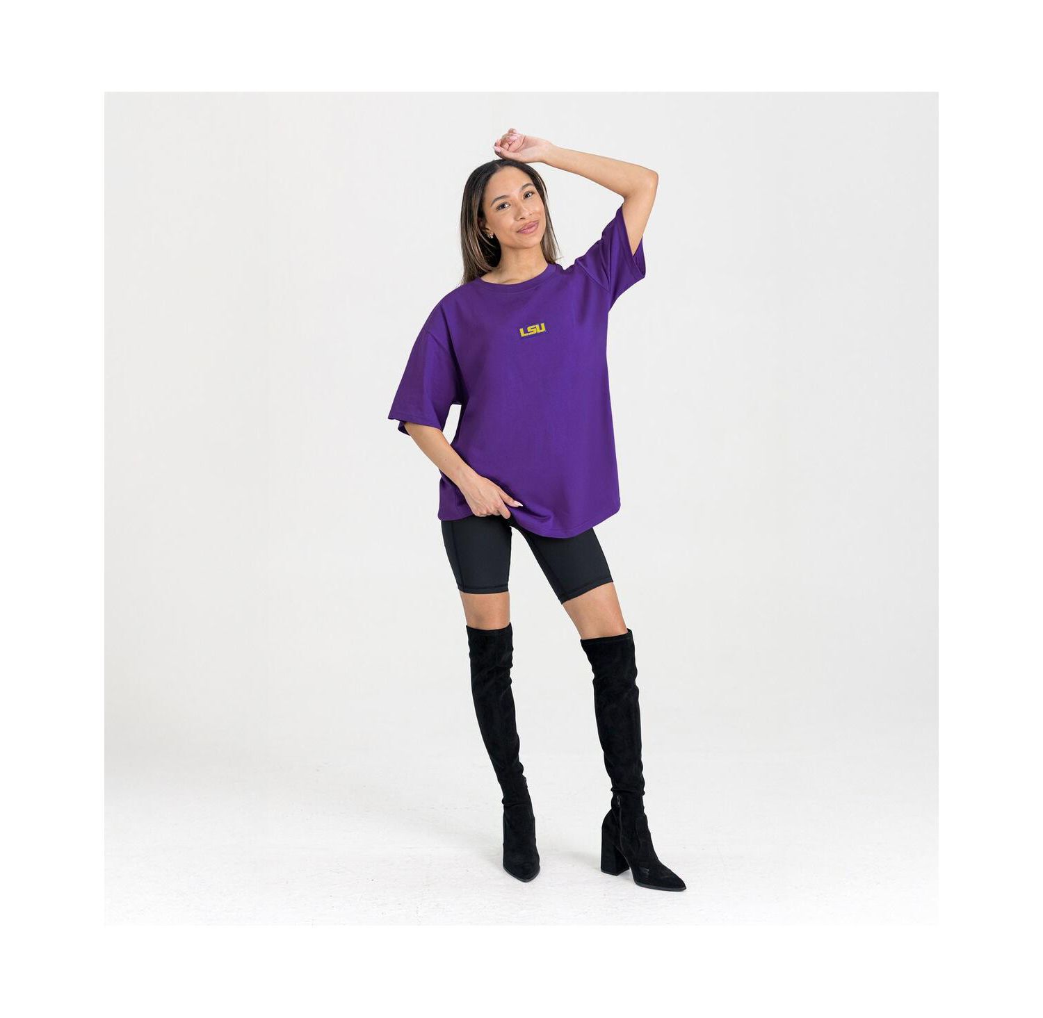 Women's Purple LSU Tigers Oversized Back at Ya T-Shirt