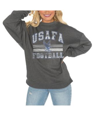 Gameday Couture - Women's Charcoal Air Force Falcons Oversized Good Vibes Premium Fleece Drop Shoulder Pullover Sweatshirt