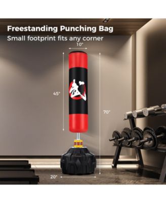 70 Inch Freestanding Punching Bag with Fillable Base 12 Suction Cups and Shock Absorbers