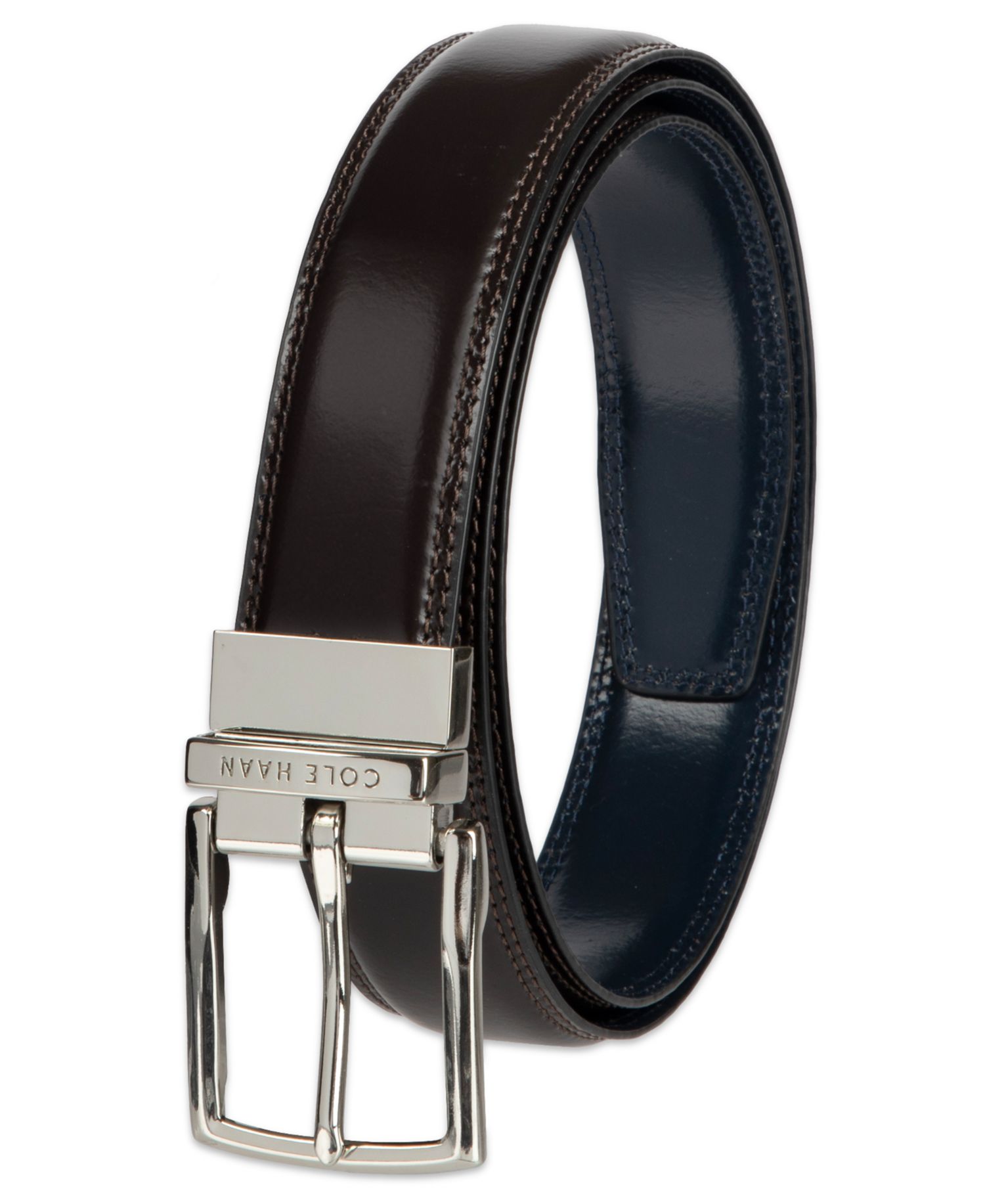 32MM Men's Two-in-One Reversible Leather Dress Belt