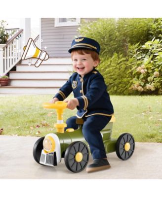 Ride on Push Car with Storage Compartment & Train Whistle Sound Button