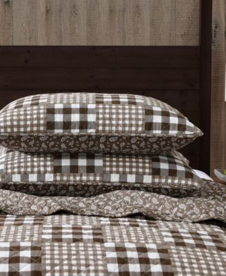 Gingham Patchwork Cotton Reversible 3-Pc. Quilt Set, Full/Queen