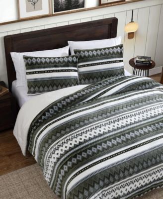 Shelton Fair Isle Plush 3-Pc. Comforter Set, King
