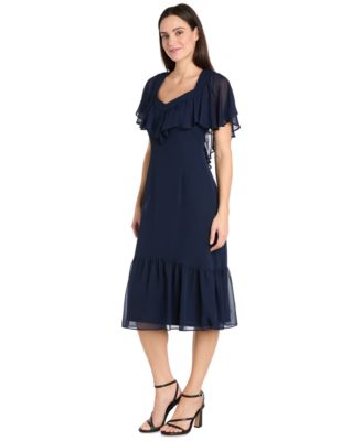 Women's Capelet Short-Sleeve Dress