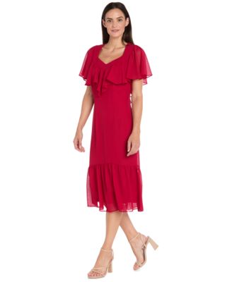 Women's Capelet Short-Sleeve Dress