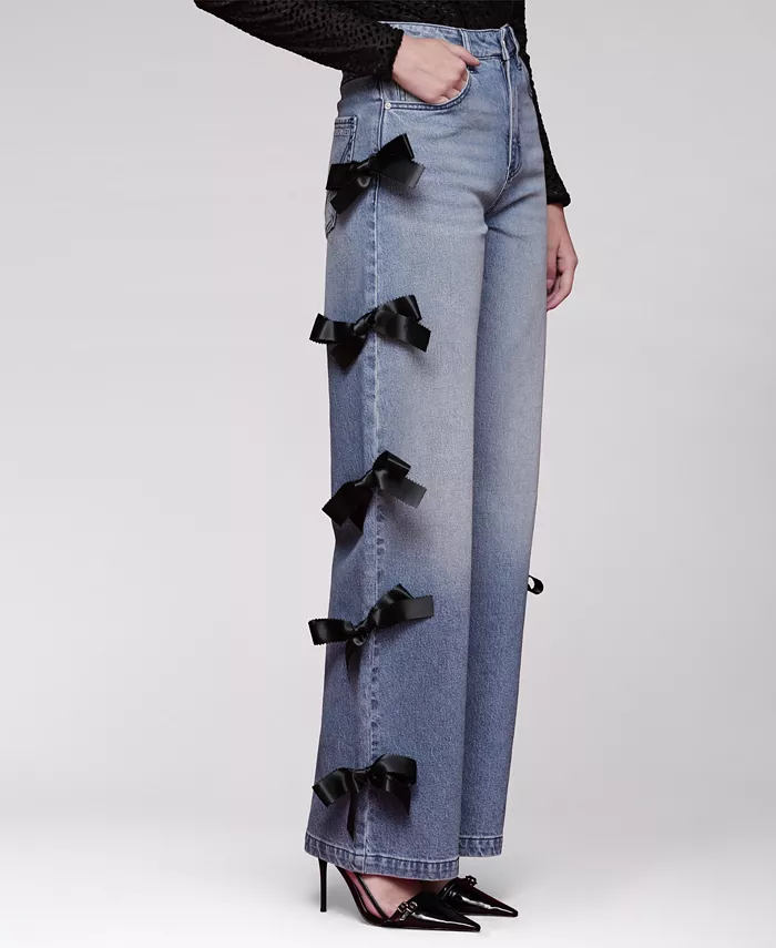 Women's Bow Detail High-Rise Jeans - thumbnail 3