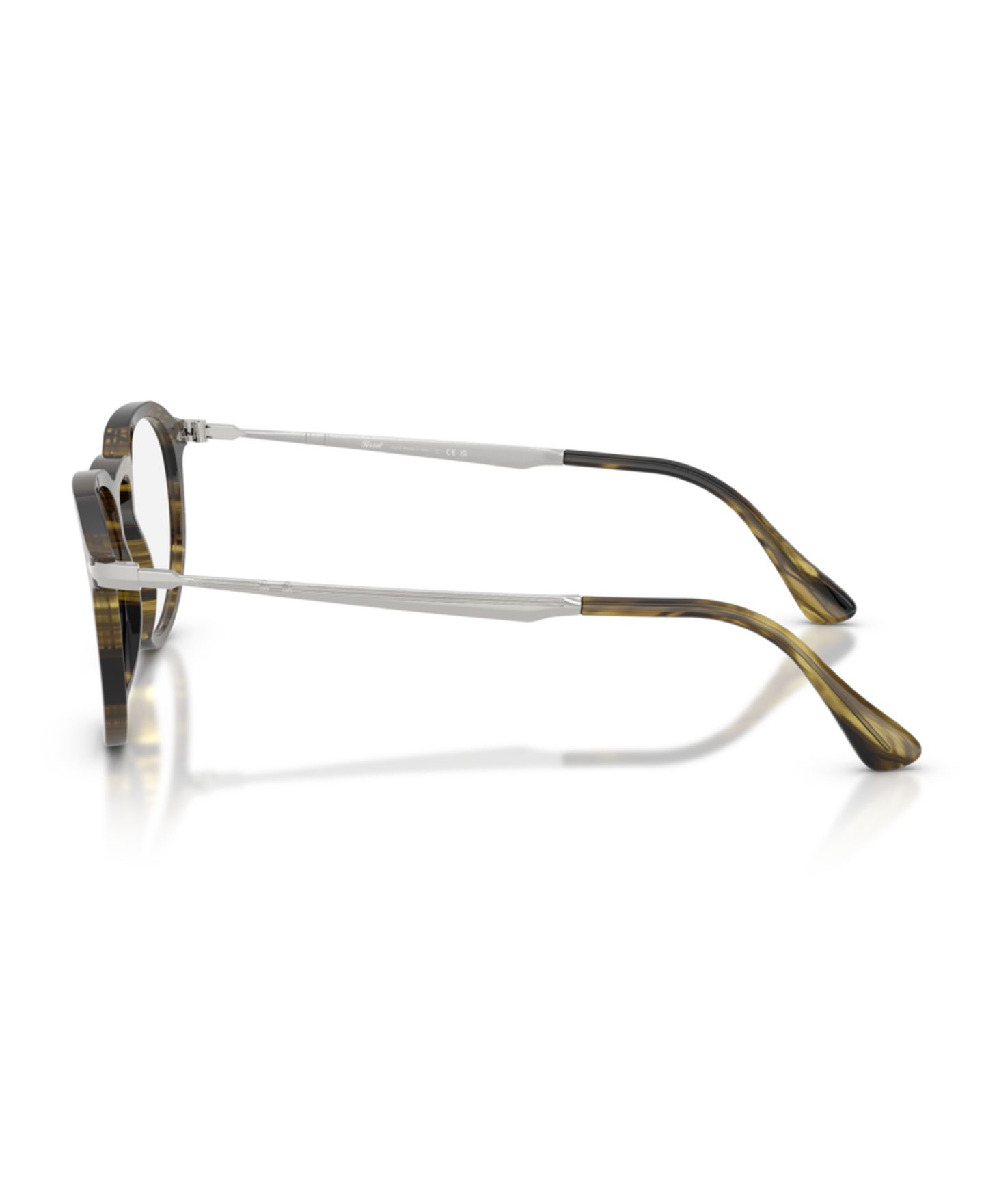 Очки Persol Unisex Pillow Plastic PO3387V - Pier Eyeglasses, цвет: Полосатый чёрный оливковый зелёный — фото 3