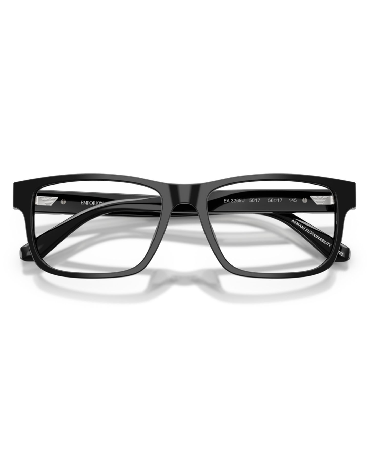 Мужские очки Emporio Armani Man Rectangle Plastic EA3265U Eyeglasses, цвет: Блестящий чёрный — фото 5