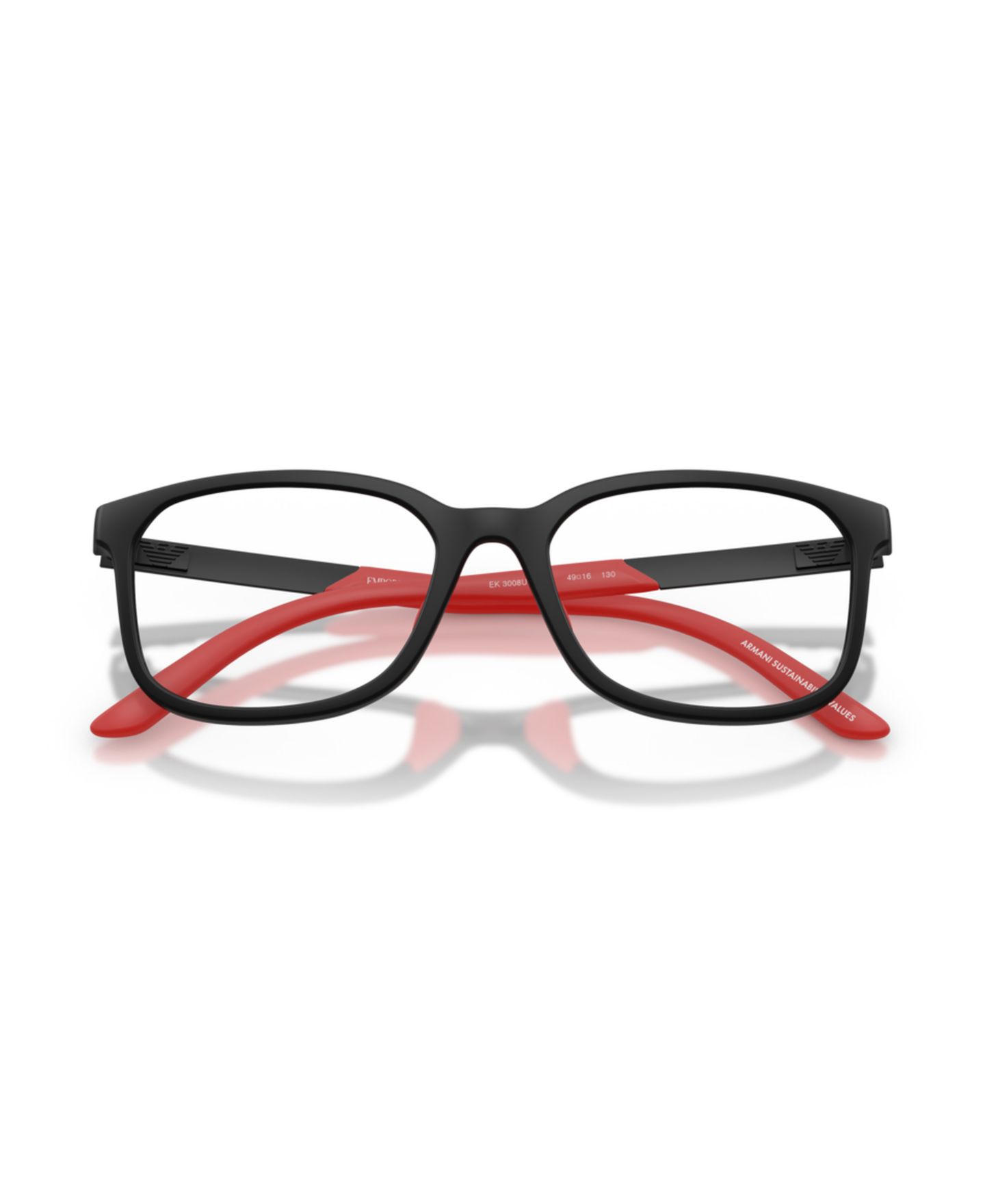 Детские очки Emporio Armani Pillow Plastic EK3008U Eyeglasses(Ages 07-10), цвет: Матовый чёрный — фото 5