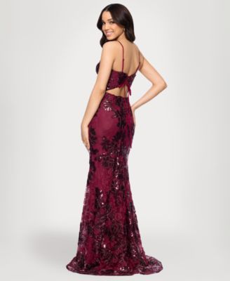 Women's Sequined V-Neck Gown