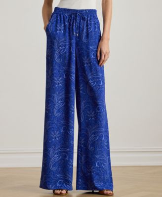 Lauren Ralph Lauren - Petite Paisley Crepe Wide-Leg Pants