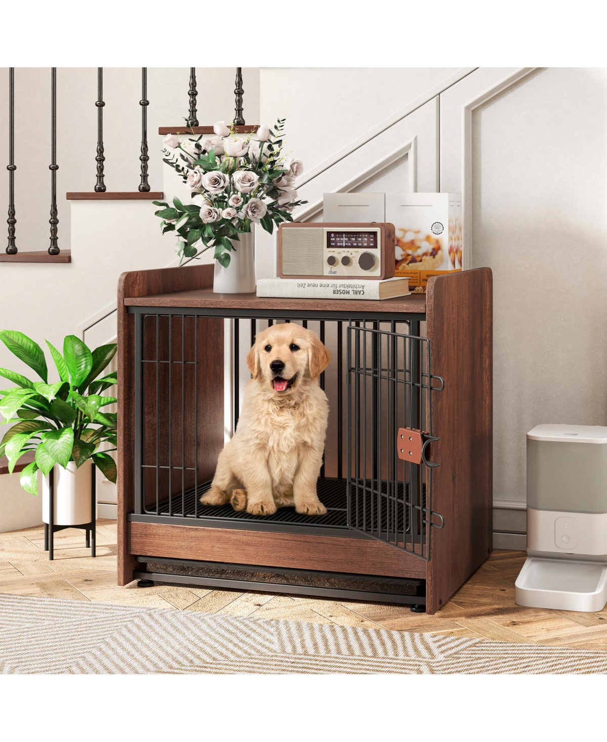 Sugift Dog Crate Indoor Dog Cage with Removable Tray and Lockable Door