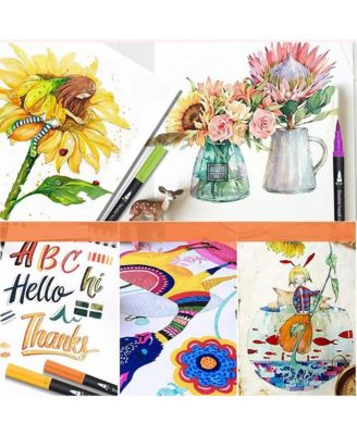 24 Acrylic Paint Markers, Waterproof Art Pens Set, Portable Marker Pens for Wooden, Canvas, Stone, Rock, Glass, Ceramic