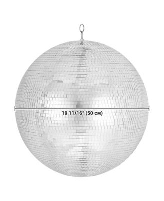 20" Large Disco Ball Mirror Big Hanging Glass Decor for 70s 80s Party Events Wedding DJ Dance Club Stage Lighting Silver