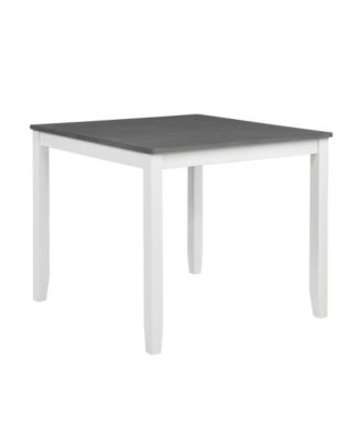 5-Piece Dining Table Set for 4 with Upholstered Chairs, White Frame Grey Top Table Set for Kitchen or Small Apartment-