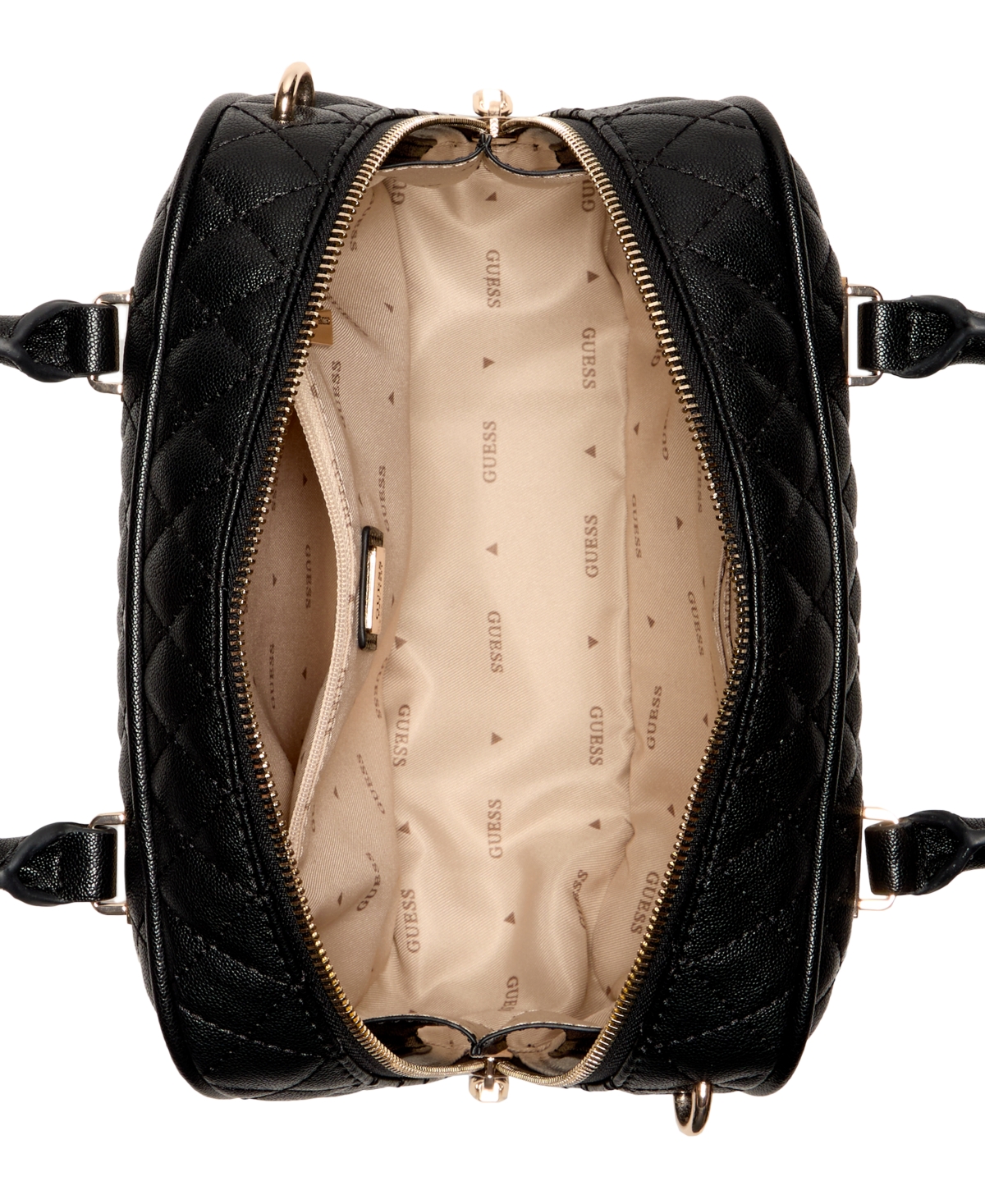 Guess Atabey Small Boxy Satchel Bag In Black