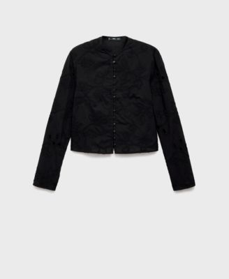 MANGO - Women's Buttons Embroidered Blouse