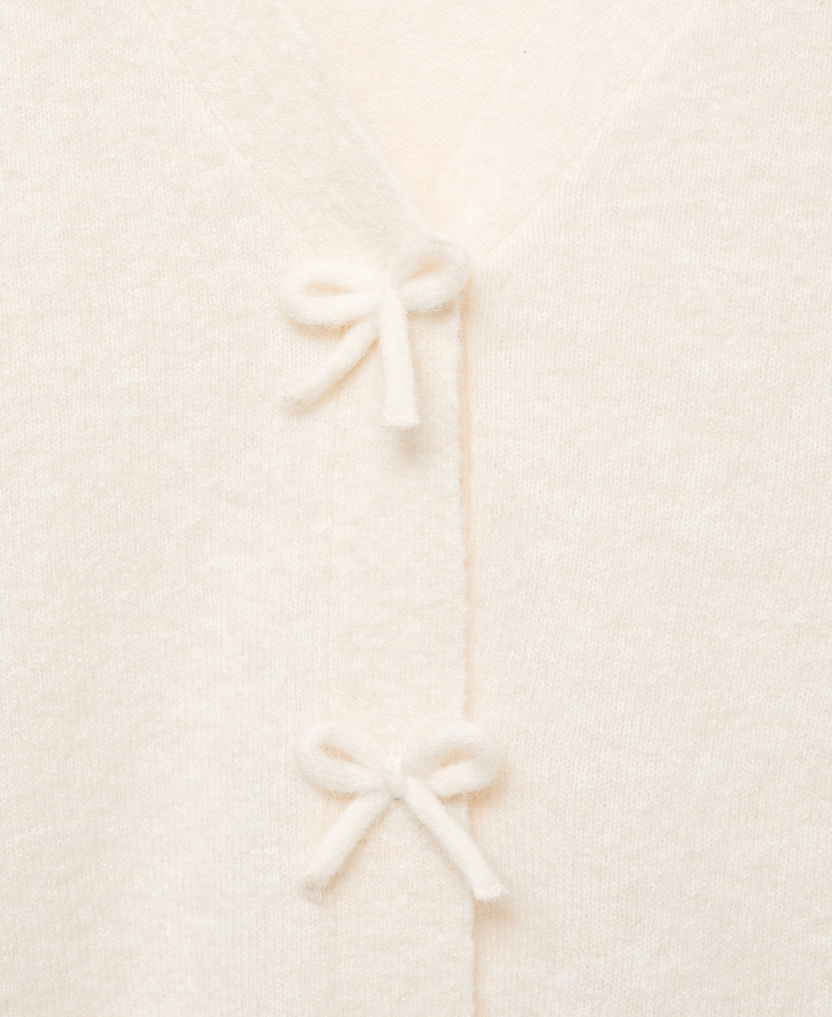 Mango Women's V-neck Wool-blend Cardigan In White