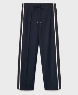 MANGO - Women's Contrast Stripe Straight Pants