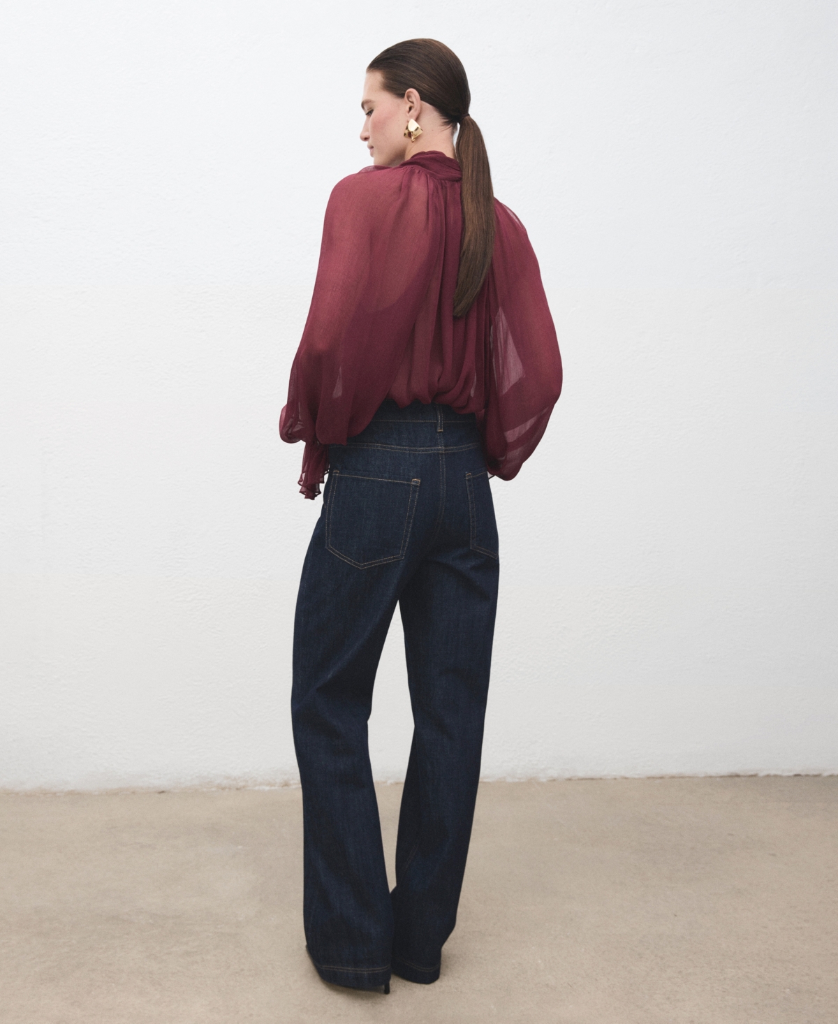 Mango Straight Leg Jeans In Blue