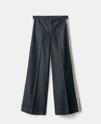 Women's Wide Leg Striped Jeans