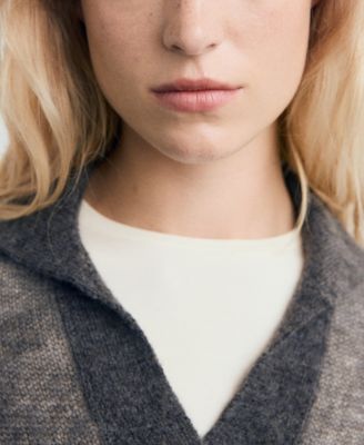 Women's Semi-Transparent Polo-Neck Sweater